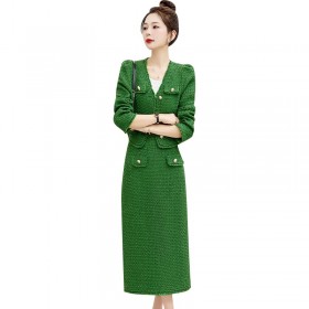 Xiaoxiangfeng Suit Dress Female Autumn Clothes New Temperament Lady, Exquisite Two -piece Skirt